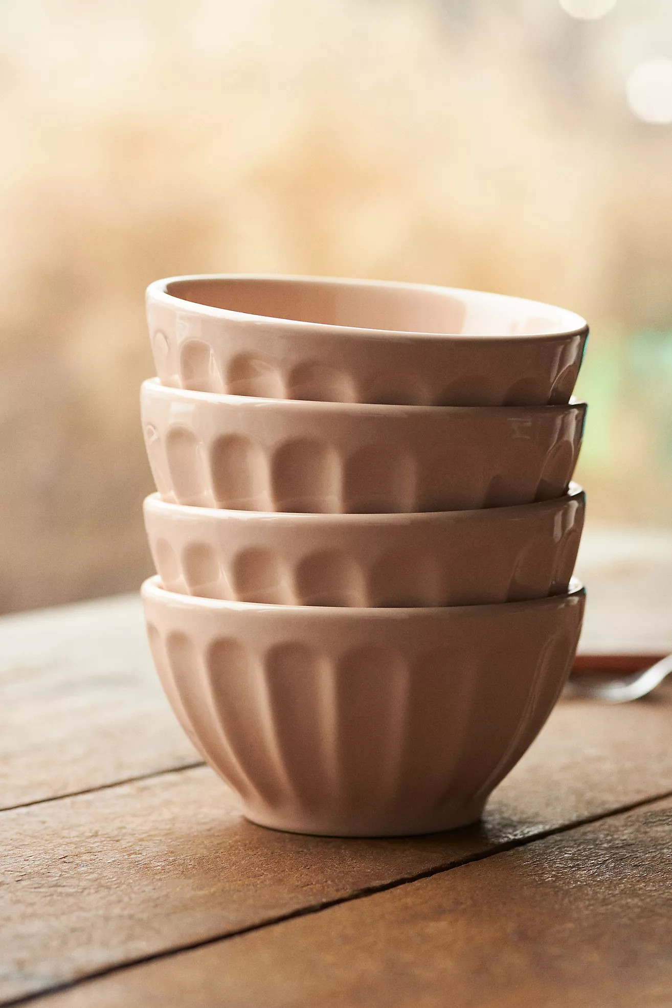 Amelie Latte Portuguese Stoneware Cereal Bowls, Set of 4 | Anthropologie (US)