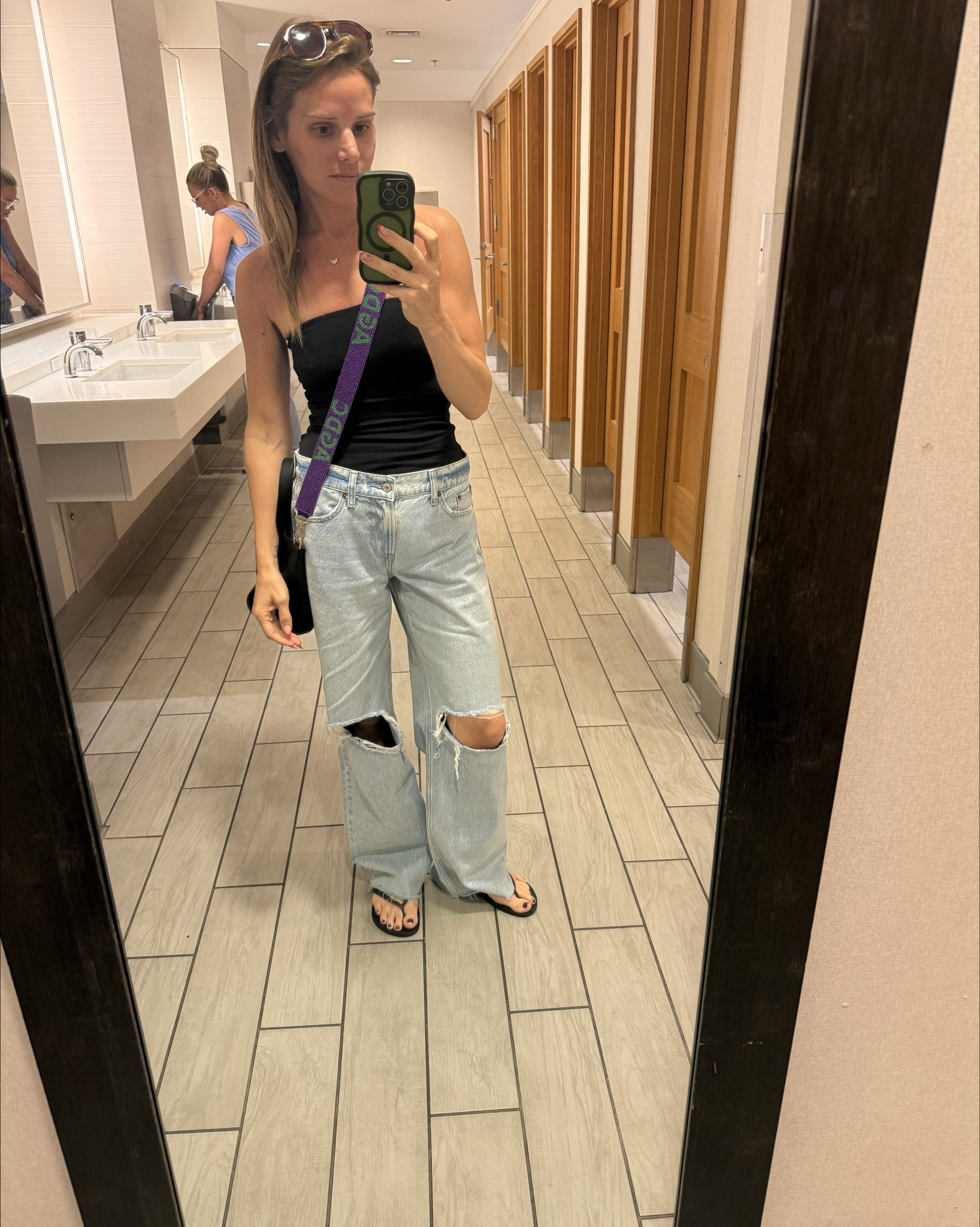 Spring uniform is in full effect … obsessed with these Abercrombie jeans and I have this Aritzia tube top in every color. 

#LTKmomlife #LTKdayinmylife #LTKootd