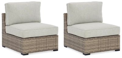 Calworth Outdoor Armless Chair with Cushion (Set of 2) | Ashley | Ashley Homestore