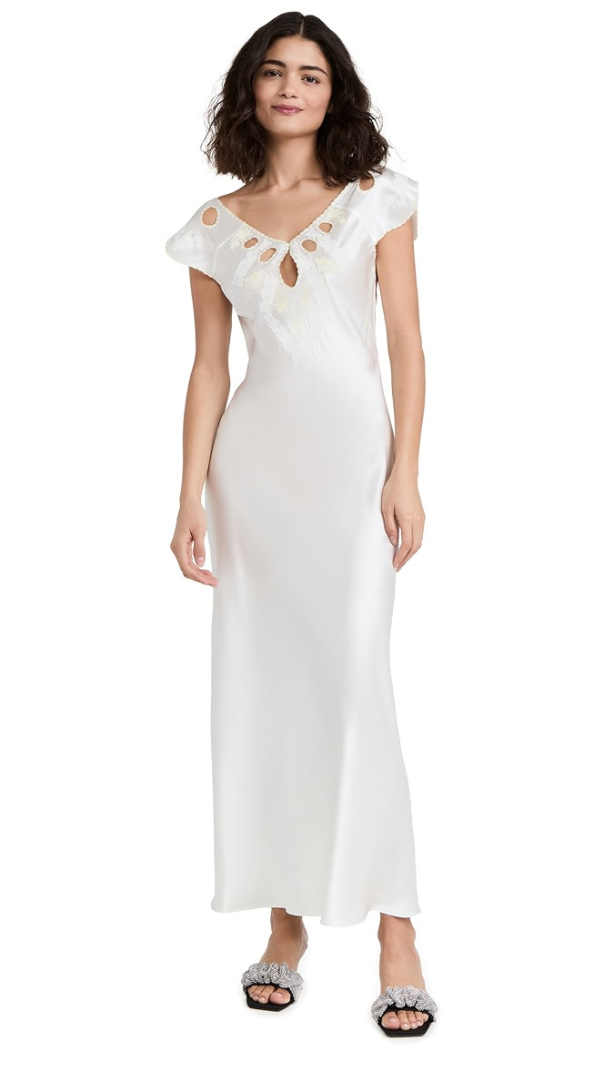 Embroidered Keyhole Slip | Shopbop