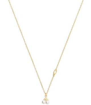 COACH Signature Pearl Cherry Short Pendant Necklace - Pearl/Gold | Dillard's