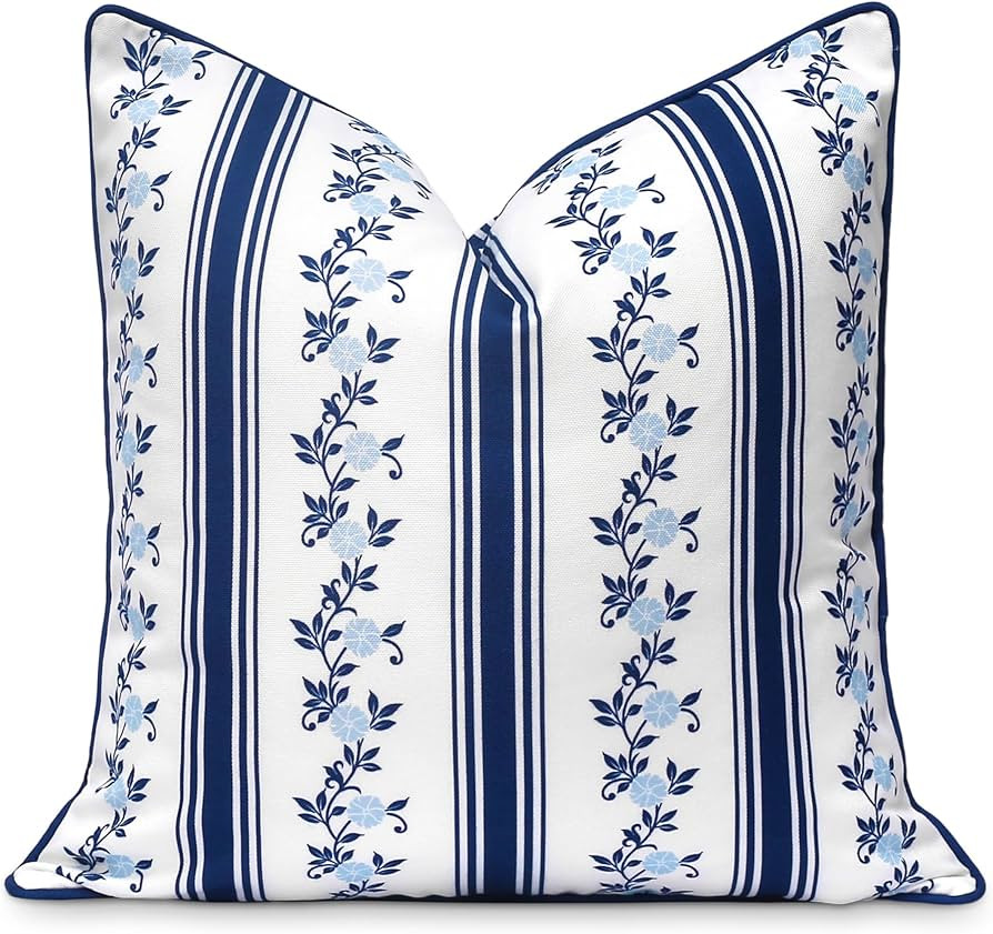 Hofdeco Premium Coastal Patio Indoor Outdoor Throw Pillow Cover Only, 20"x20" Water Repellent for... | Amazon (US)