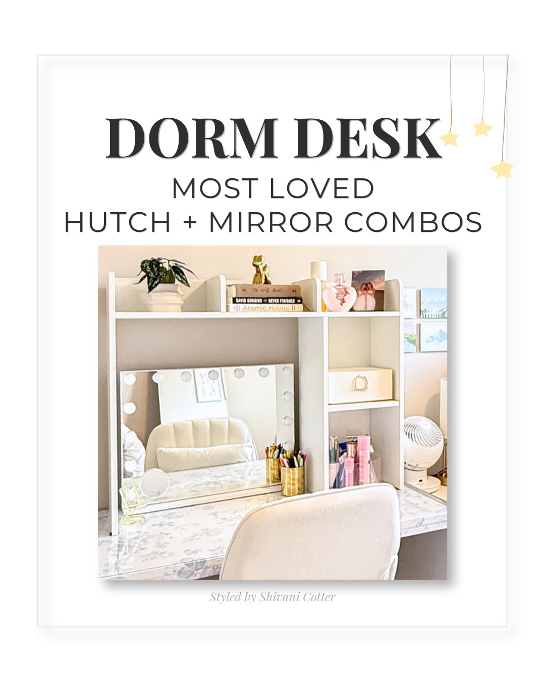 Dorm Desk: Most loved Hutch and mirror combos ￼
The right mirror can completely change a dorm desk setup. Paired with a desk hutch, it creates a functional little vanity, makes the space feel more finished, and helps maximize every inch of desk space without sacrificing style.

These mirror and hutch combos are some of the best mirror and hutch pairings for creating an ideal setup thats organized, looks great, and is move-in ready. Perfect for girls who want their desk to work for studying, getting ready, and everyday storage.

Save this for move-in day 

 #dormdesk #dormroomideas #dormroomdecor #dormdeskdecor #dormvanity #dormstorage #dormorganization #dormessentials #collegedorm #moveinday #dorminspo #ltkcollege