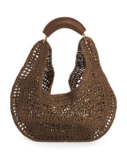 Raffia Woven Hobo Bag With Novelty Handle | Marshalls