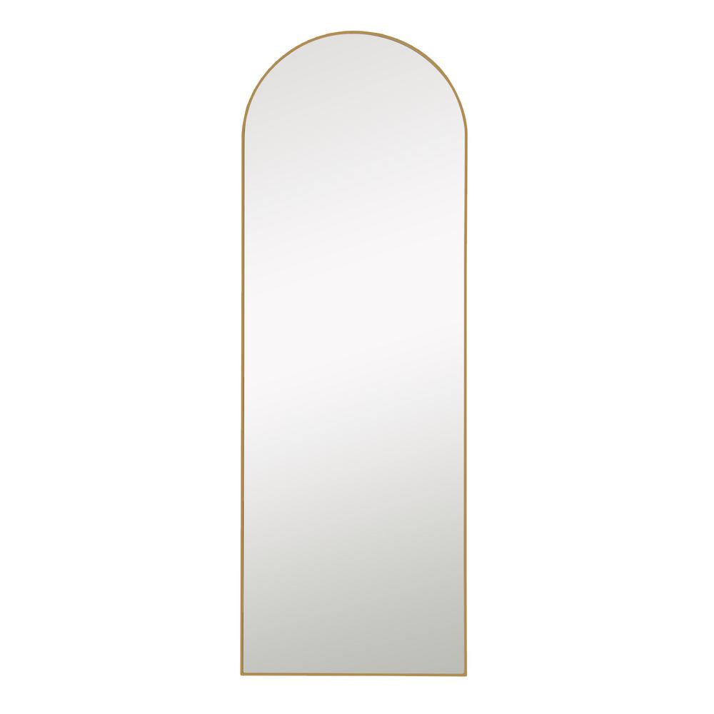 PexFix 22 in. x 65 in. Modern Arched Framed Gold Full-Length Leaning Mirror for Dressing | The Home Depot