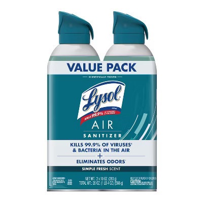 Lysol Air Sanitizer Spray - Simple Fresh - 10oz/2ct | Target