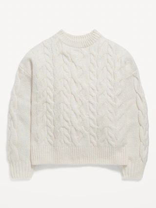 Cozy Mock-Neck Cable-Knit Pullover Sweater for Girls | Old Navy (US)