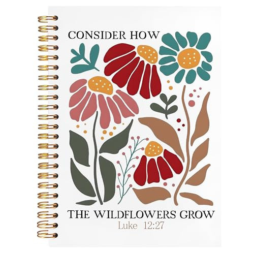 BearCake Boho Floral Christian Notebook Journal, Inspirational Christian Gifts for Women, Luck 12:27 Bible Religious Journal for Women, Flower Scripture Hardcover Spiral Notebook 5.5x8.3 | Amazon (US)