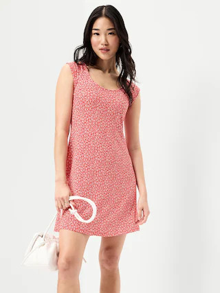 Short-Sleeve Scoop-Neck Mini Dress | Old Navy (US)
