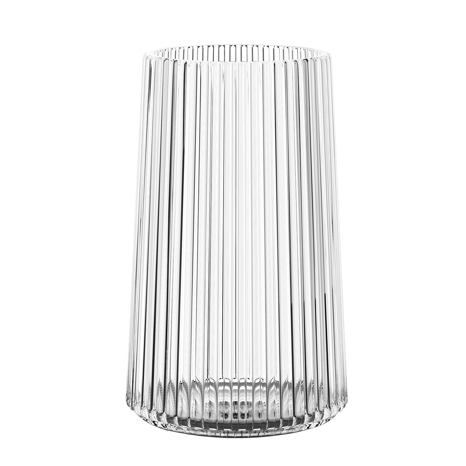 Clear Glass Vase for Flower, Glass Flower Vase, Flower Vase for Bouquet, Modern Glass Vase, Ribbe... | Amazon (US)