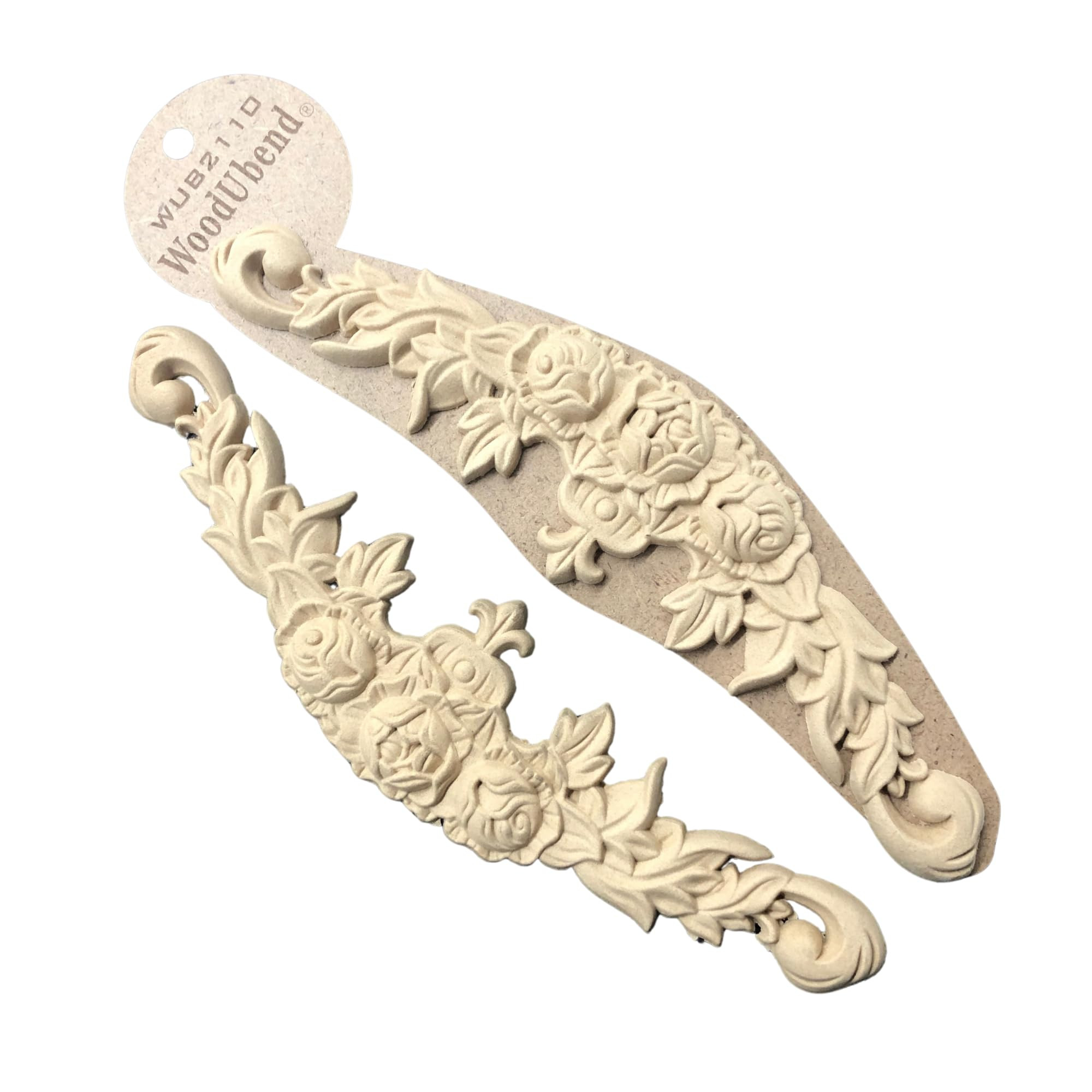 WoodUbend WUB2110 Floral Swag Appliques - Heat Bendable & Flexible Wood Onlays 6x24cm - DIY Craft... | Amazon (US)