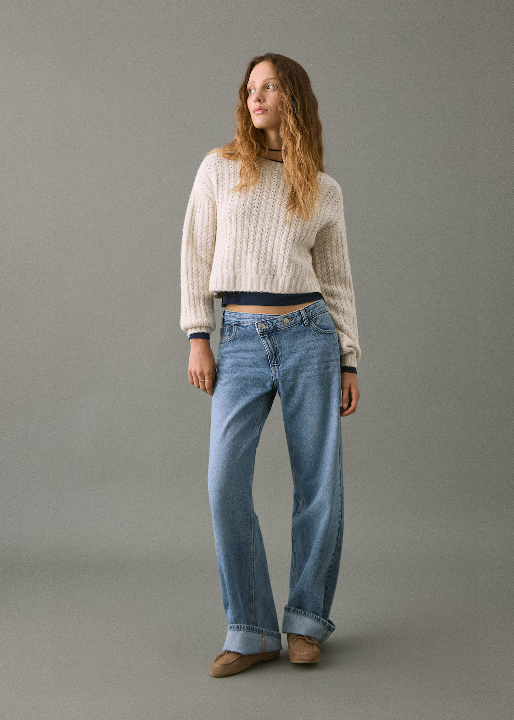 Knitted cropped sweater ecru - Teenage girl - XS - MANGO TEEN | Mango (US/MX/AU)