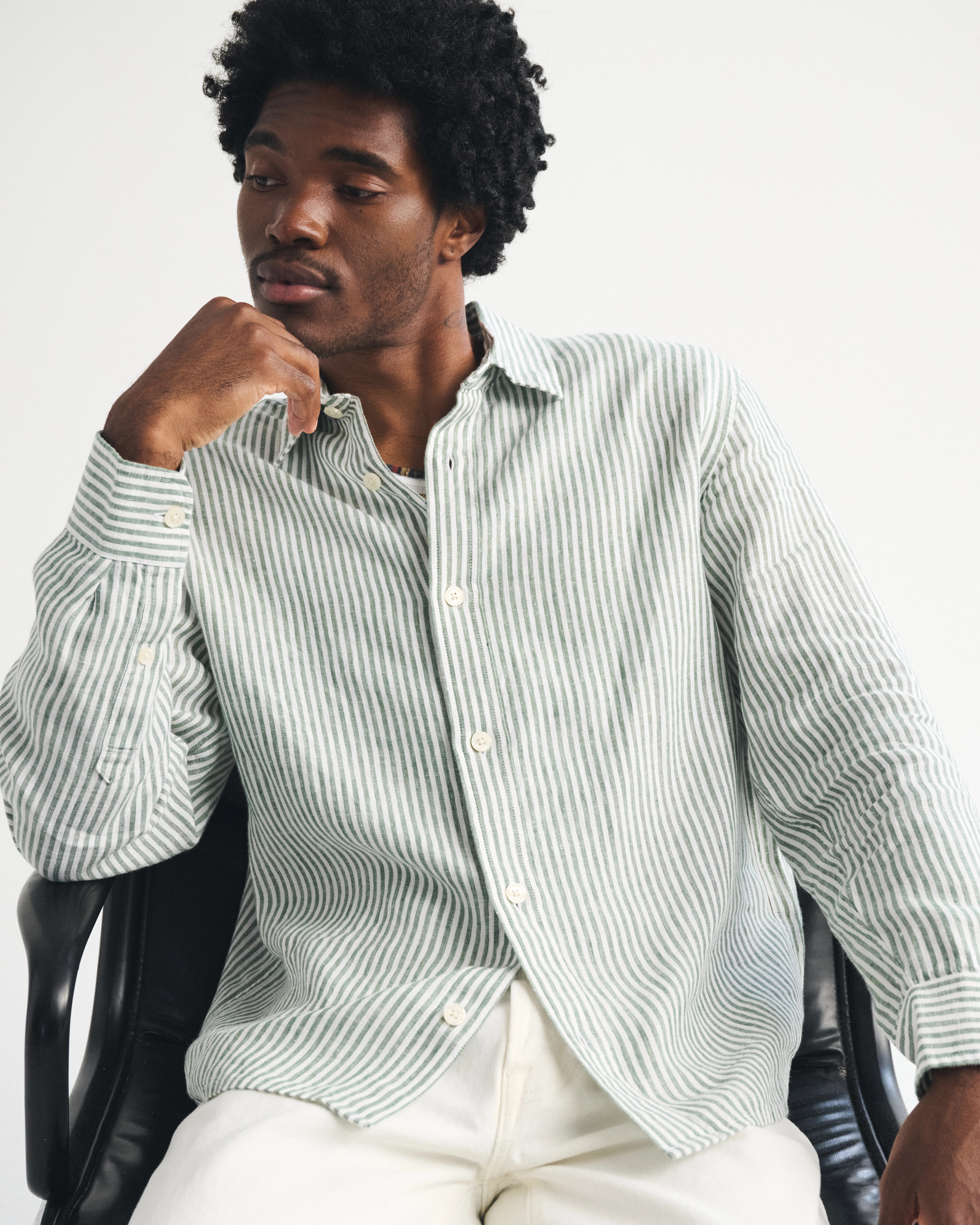 100% Linen Button-Up Shirt | Abercrombie & Fitch (US)