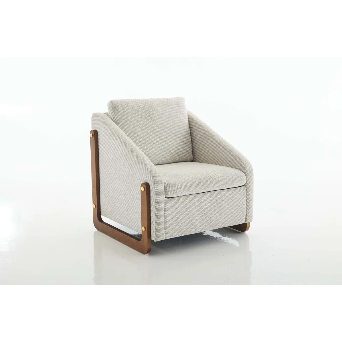 Set Of 1 Chenille Fabric Modern Upholstered Armchair With Wooden Side Frame , Accent Leisure Chai... | Wayfair North America