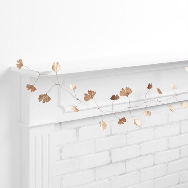 Brass Ginkgo Leaf Garland | World Market