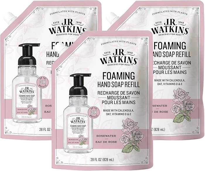 J.R. Watkins Foaming Hand Soap Refills, Alcohol-Free Hand Wash, Cruelty-Free, Moisturizing Soap R... | Amazon (US)