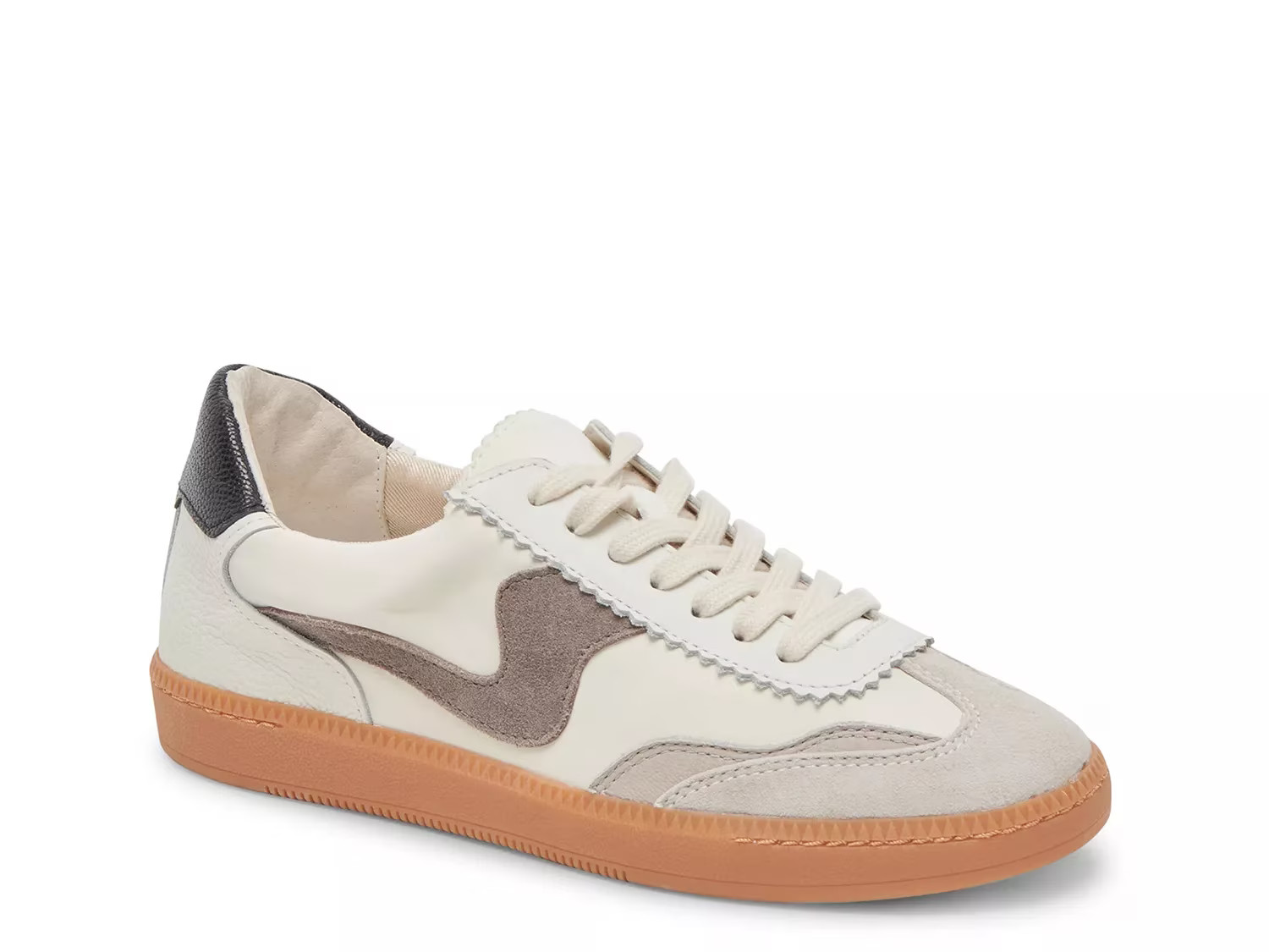 Dolce Vita Notice Court Sneaker | Women's | White/Grey Leather | Size 6.5 | Sneakers | DSW