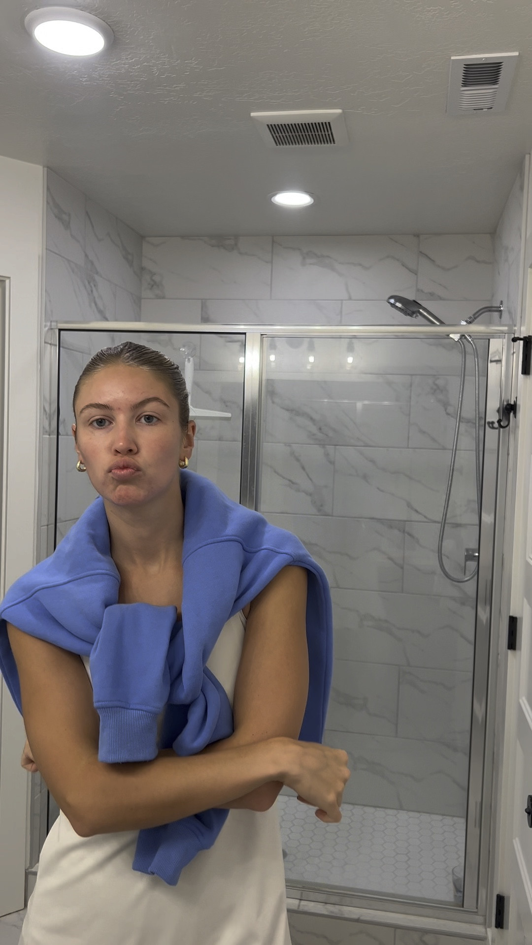 GRWM for pickleball!!! Wearing this tennis dress from old navy and it’s my fav! Size small! Plus my everyday skincare and slick back hair! 