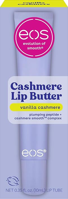 eos Cashmere Lip Butter, Vanilla Cashmere, eos Lip Butter with Plumping Peptides, 0.35 fl oz | Amazon (US)