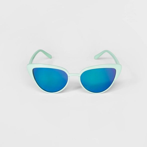 Girls' Cat Eye Frame Sunglasses - Cat & Jack™ Aqua | Target