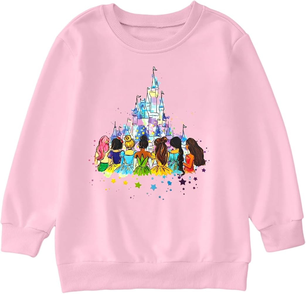 FRELPIXO Magical Sweatshirts for Girl: Magic Kingdom Prinecess Tshirt Fleece Princess Sweater Vac... | Amazon (US)