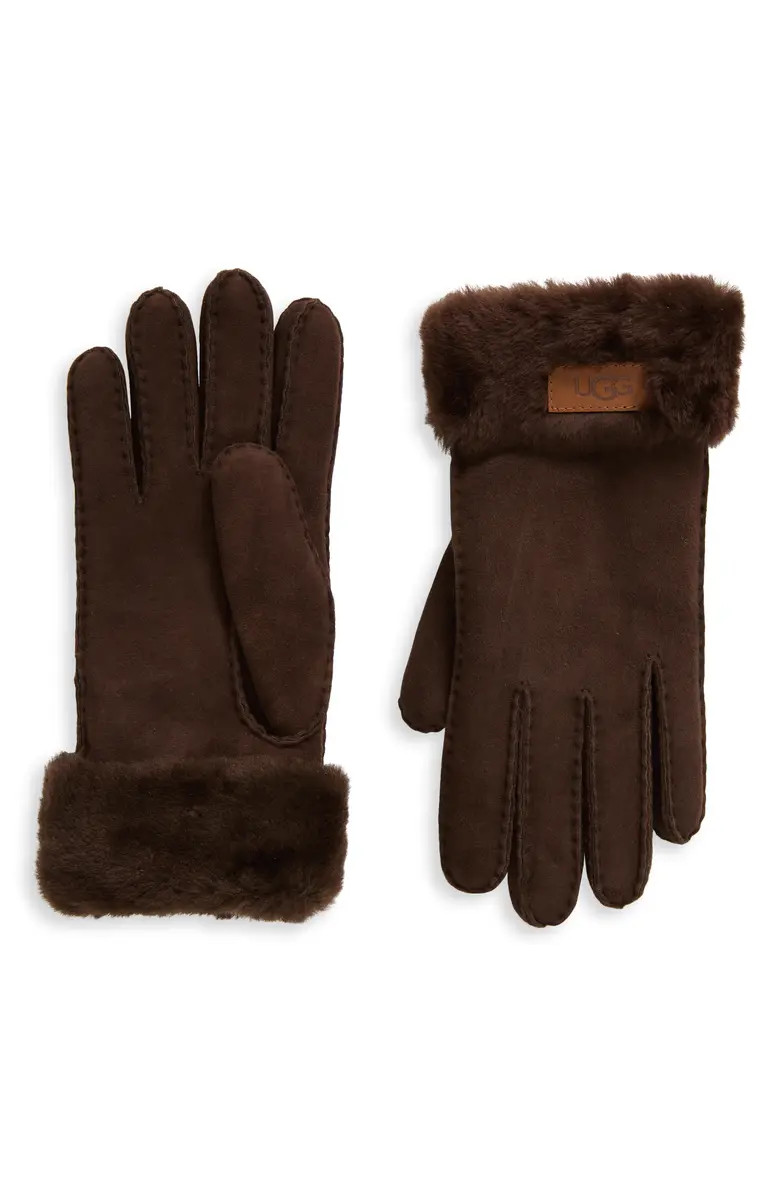UGG® Genuine Shearling Turn Cuff Gloves | Nordstrom | Nordstrom