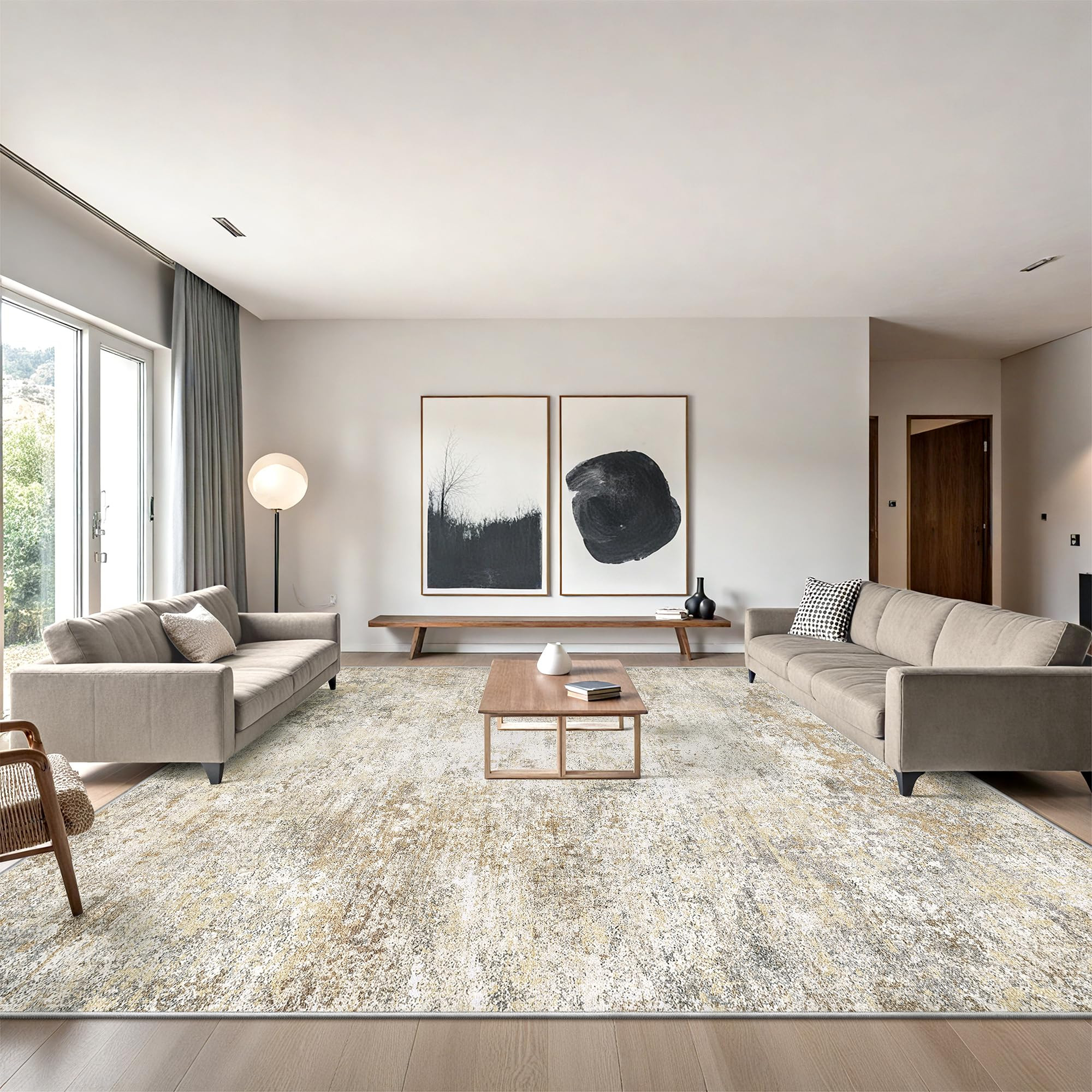 Art&Tuft Washable Rugs 8x10 - Stain Resistant 8x10 Rugs for Living Room, Non Slip Backing Abstrac... | Amazon (US)