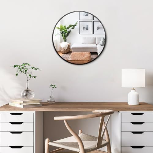 Itrue Black Round Mirror 12 Inch Small Metal Frame Mirrors for Wall with Wall Mount Hook for Home... | Amazon (US)