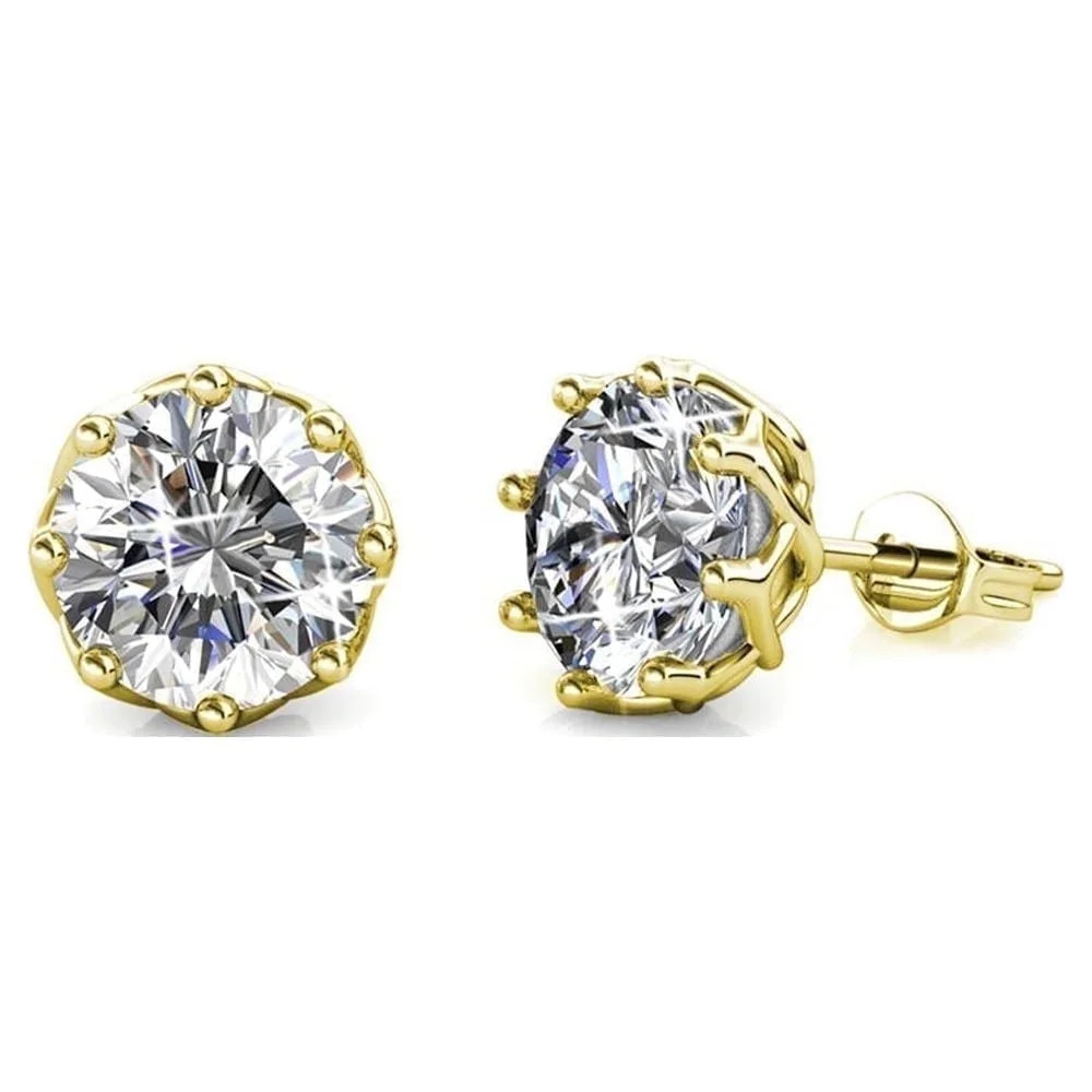 Cate & Chloe Eden 18k Yellow Gold Plated Stud Earrings with Swarovski Crystals Gift for Women | Walmart (US)
