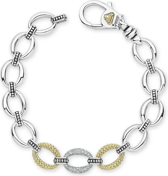 LAGOS Caviar Lux Diamond Station Link Bracelet | Nordstrom | Nordstrom