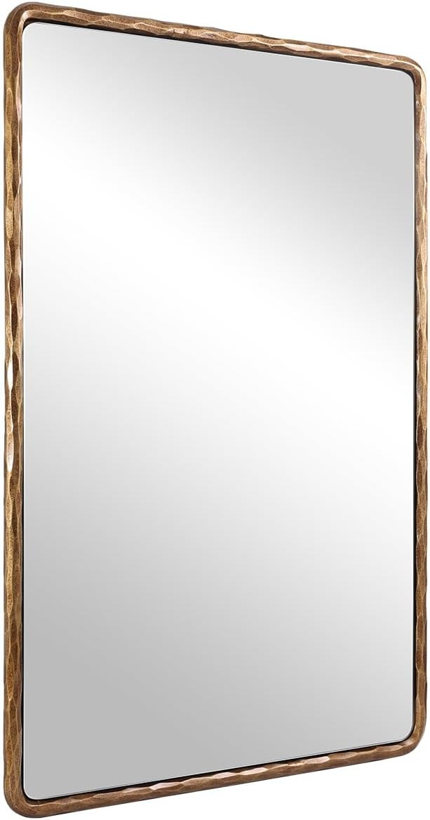 ANDY STAR Hand-Forged Gold Bathroom Mirrors for Wall, 22x30 Inch Vintage Solid Steel Metal Frame ... | Amazon (US)