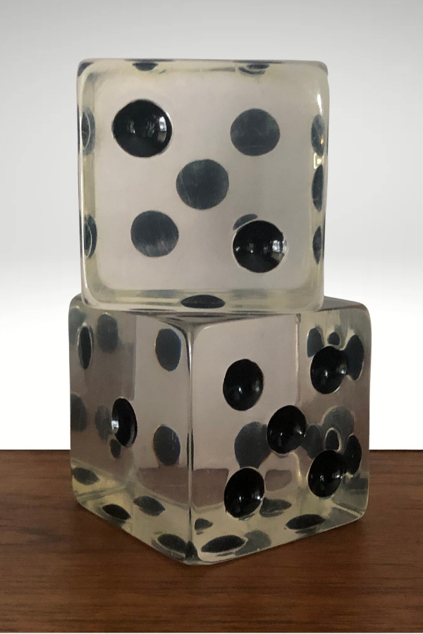 Large Vintage Acrylic Dice, In the Style of Charles Hollis Jones, Shipping Included | Vintage Keepers