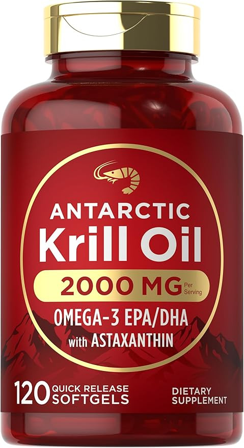 Carlyle Antarctic Krill Oil 2000mg | 120 Softgels | Omega-3 EPA, DHA, with Astaxanthin Supplement... | Amazon (US)