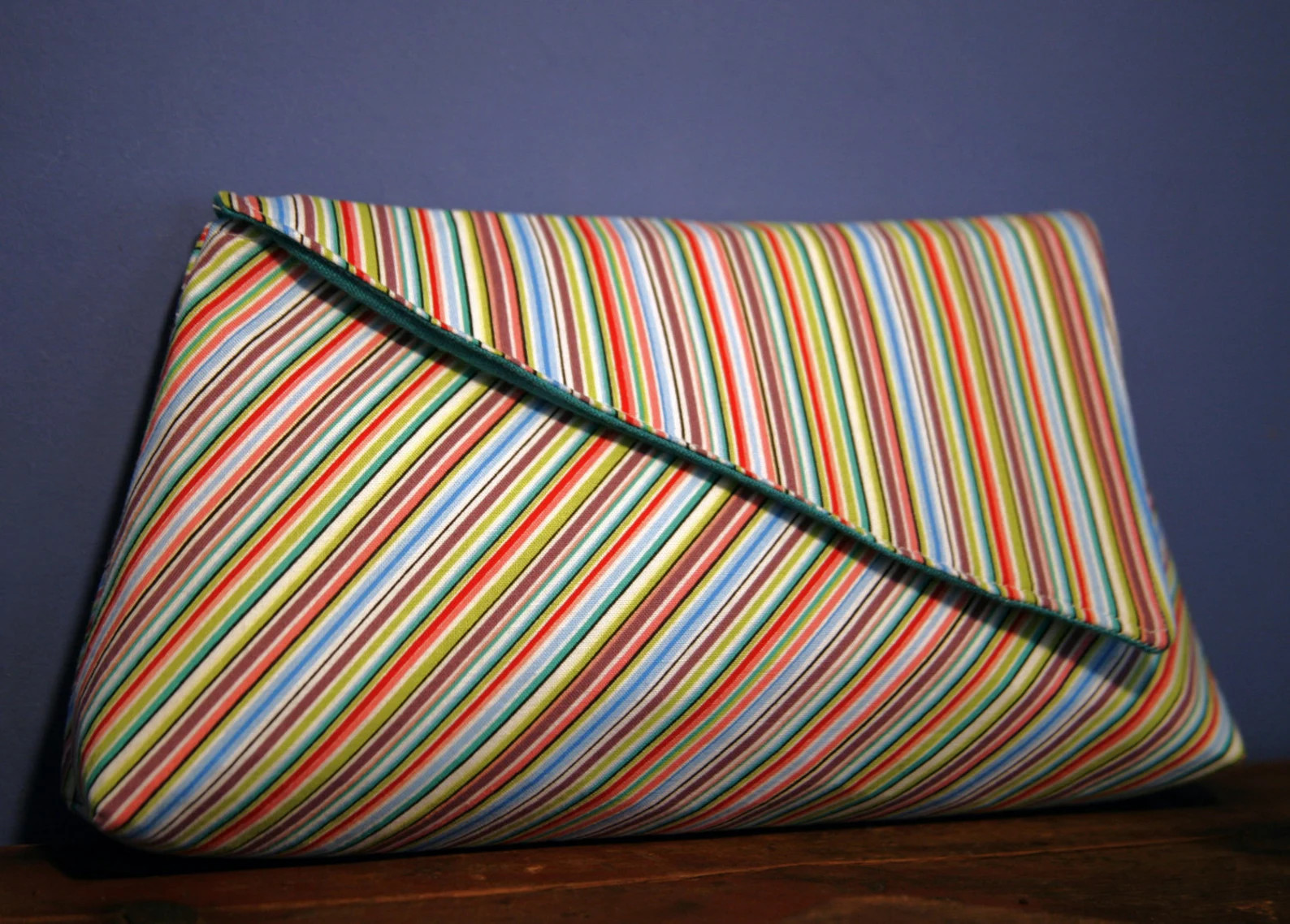 Tootsie - Vintage Style Clutch in Candy Stripe Cotton Print - Etsy | Etsy (US)