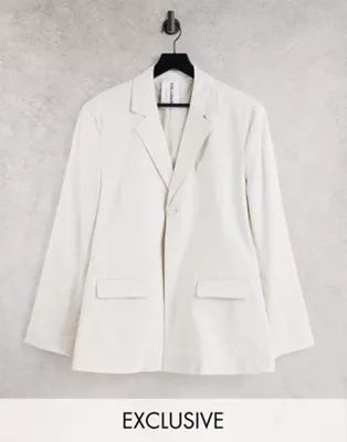 COLLUSION Unisex oversized blazer in off white | ASOS | ASOS (Global)