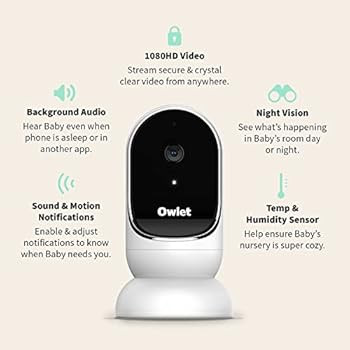 Owlet Cam Smart Baby Monitor - HD Video Monitor with Camera, Wide Angle Lens, Audio and Backgroun... | Amazon (US)