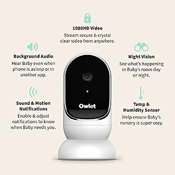 Owlet Cam Smart Baby Monitor - HD Video Monitor with Camera, Wide Angle Lens, Audio and Backgroun... | Amazon (US)