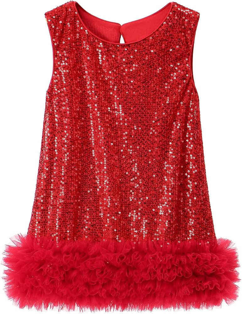 Tutu.kk Toddler Girls Sequin Dress A-Line Sparkly Sleeveless Wedding Gown Party Dresses for Girls | Amazon (US)