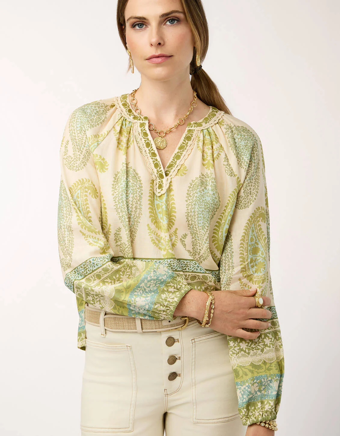 Lilith Blouse Heritage Boho Paisley | Spartina 449