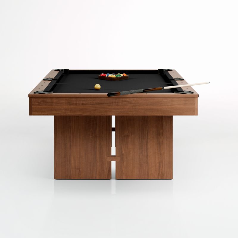 Black and Walnut Pool Table with Wall Rack and Accessories + Reviews | Crate & Barrel | Crate & Barrel