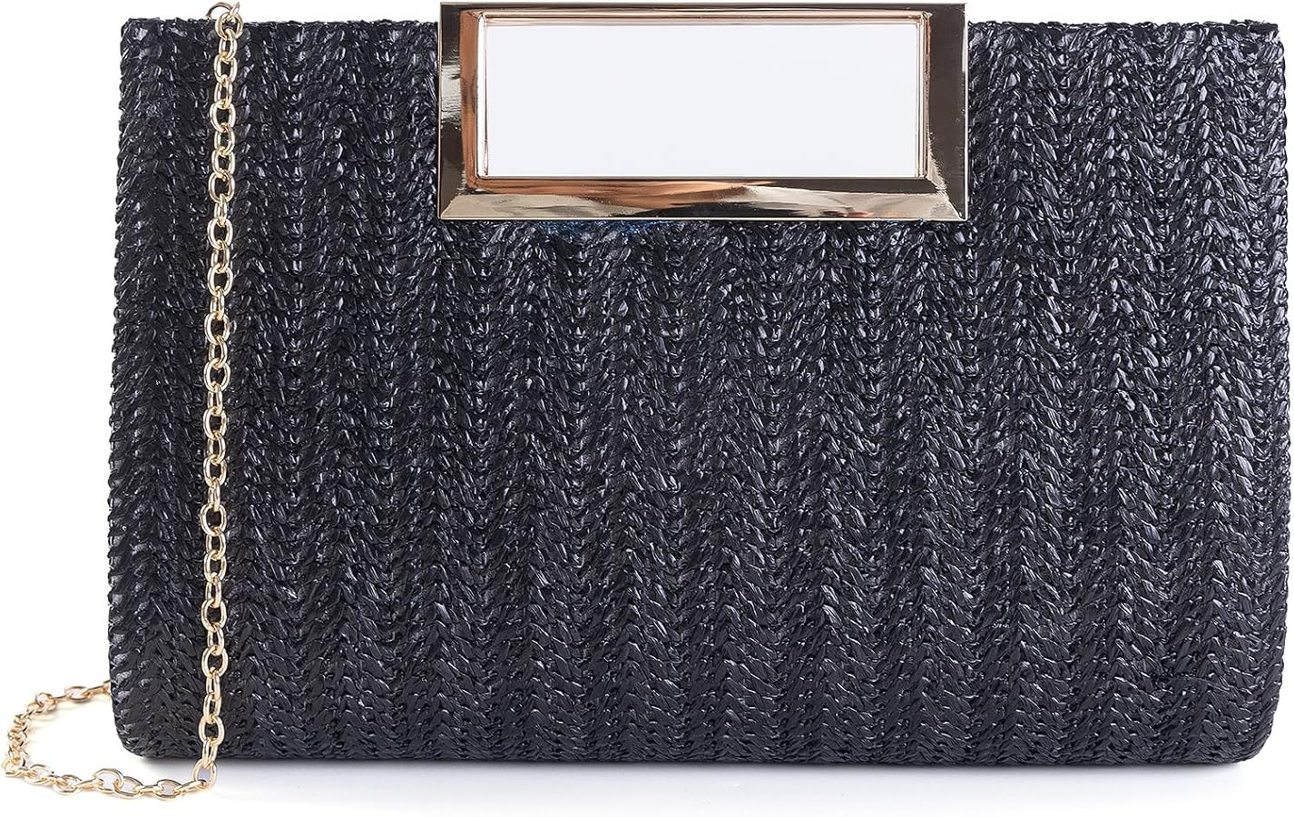 Straw Clutch Purse For Women Summer Rattan Purse Straw Crossbody Bags Raffia Handbags Top Handle ... | Amazon (US)