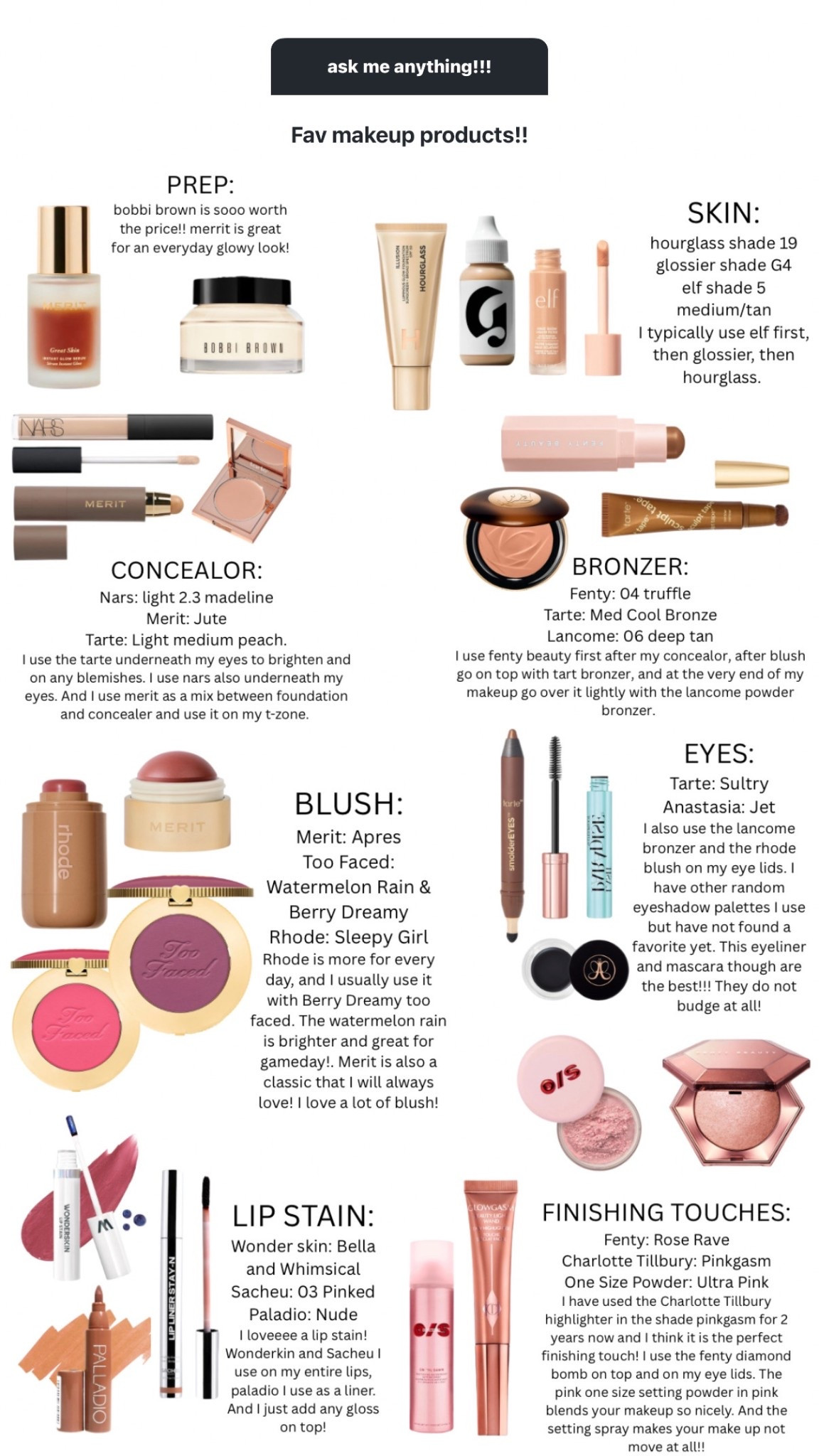 all my tried and true makeup products!!!! going to do a video soon #LTKbeauty 