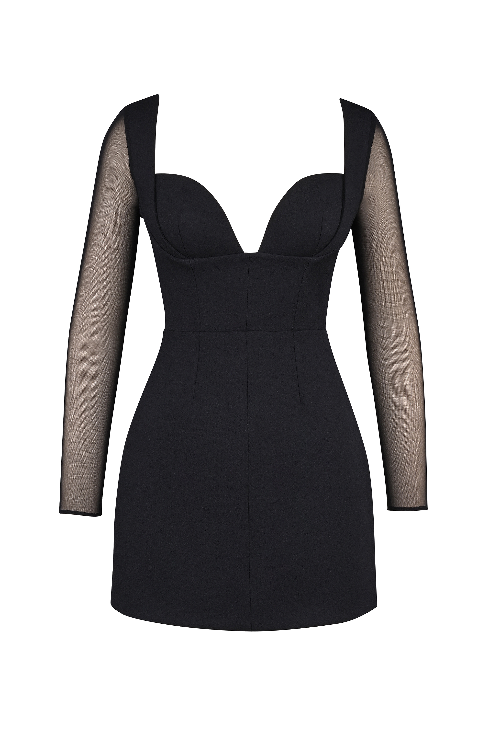 black stretch crepe plunge mini dress | House of CB