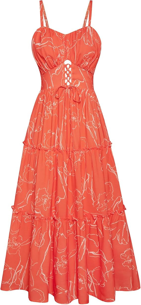 GRACE KARIN 2026 Women's Spaghetti Vacation Sundress Summer Beach Flowy Boho Floral Maxi Dresses ... | Amazon (US)