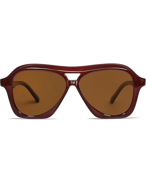 VANLINKER Retro 70s Square Aviator Sunglasses Womens Men Trendy Polarized Vintage Shades VL9768 | Amazon (US)