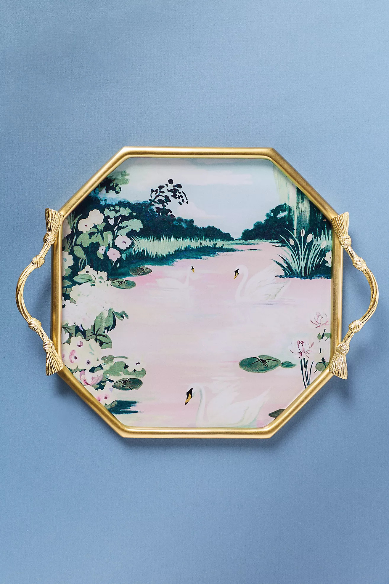 Abigail Swan Gold Metal Tray | Anthropologie (US)