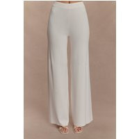 Fabiana Wide Leg Knit Pant - White I MESHKI I Size M | MESHKI US