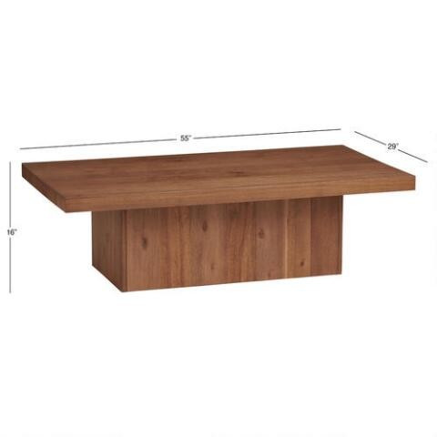 Pascal Rustic Brown Acacia Wood Coffee Table | World Market