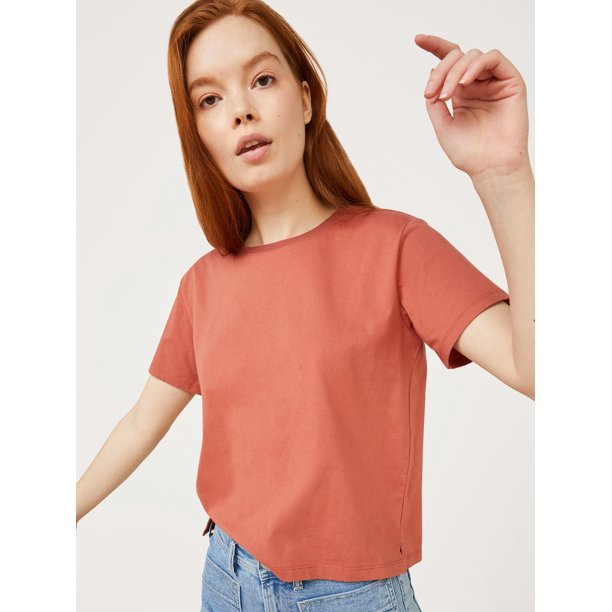 Free Assembly Women’s Short Sleeve Crop Box T-Shirt | Walmart (US)