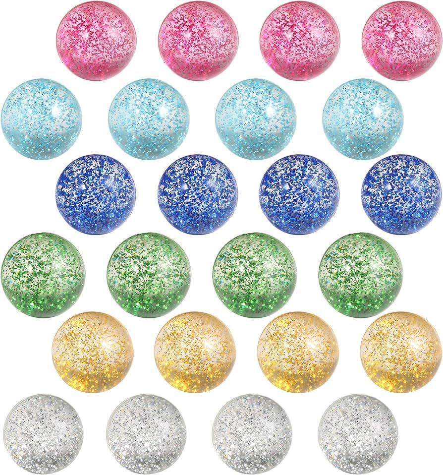 Pllieay 24pcs Bouncy Balls Glitter Bounce Balls, 32mm 6 Colors Bouncy Balls for Kids, Party Favor... | Amazon (US)